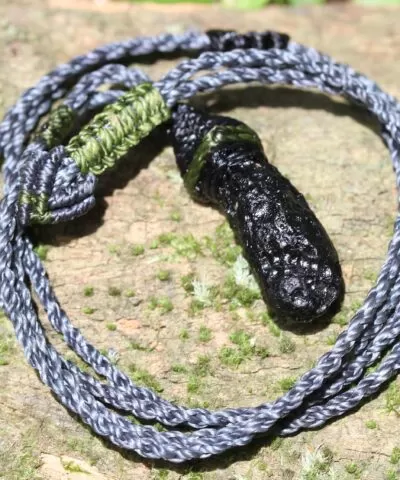 Real Australian Black Tektite, Authentic Tektite Pendant, Australian made Macrame cord Athentic Genuine raw Tektite Necklace, Meteorite