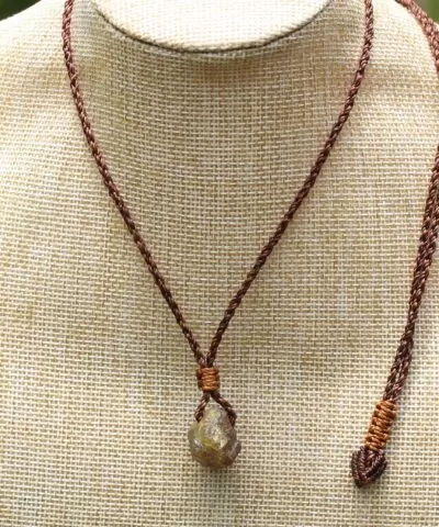 Authentic Apatite Talisman, Yellow Apatite Necklace, Apatite Pendant, Australian made handmade Macrame Cord, Crystal Healing Jewelry Gift