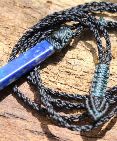 Lapis Lazuli Pendant, australian made macrame cord, elven jewelry, crystal healing natural blue stone lapis necklace, september birtstone