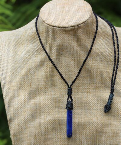 Lapis Lazuli Pendant, australian made macrame cord, elven jewelry, crystal healing natural blue stone lapis necklace, september birtstone