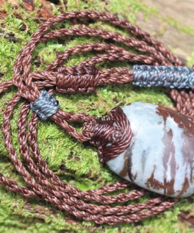 Australian outback jasper necklace,australian made thin macrame cord stone jewelry, crystal healing pendant necklace, platypus dreaming