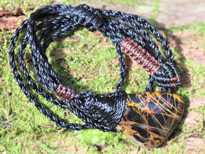 Australian Pilbara Jasper Pendant, Jasper Necklace, Australian made Macrame Cord, Aboriginal Outback Healing crystal Jewelry, may birthstone