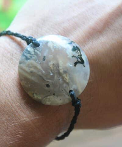 Tiger dendrite agate Bracelet talisman, Australian handmade crystal healing jewelry, natural stone January birthstone gemstone jewelry,
