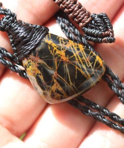 Australian Pilbara Jasper Pendant, Jasper Necklace, Australian made Macrame Cord, Aboriginal Outback Healing crystal Jewelry, may birthstone