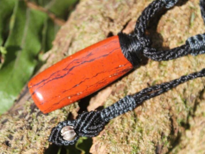 Australian Jasper Pendant,Australian made macrame cord Indigenous red SnakeSkin Jasper Necklace, aboriginal art, first nation jewelry