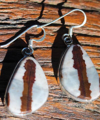 Australian outback Jasper Silver Earrings, Australian handmade unique crsytal healing jewelry, natural brown gemstone cool earrings