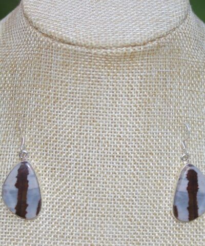 Australian outback Jasper Silver Earrings, Australian handmade unique crsytal healing jewelry, natural brown gemstone cool earrings