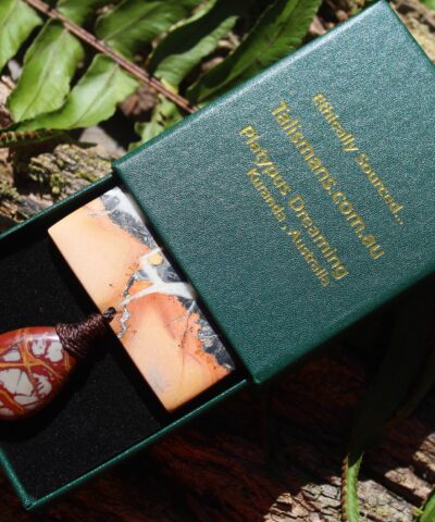 Maligano Jasper Pendant, Australian Noreena Jasper crystal Talisman Necklace, Gemstone Jewelry,Australian Made Unique Macrame Cord Necklace