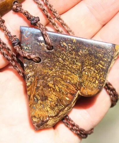 Australian boulder opal necklace ,australian tigereye pendant and Mookaite jasper, Australian made healing summer jewelry gift