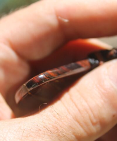 Australian Tiger Iron Pendant, Australian made macrame cord,Artisan cut and polished Tiger Eye,Earthy Tribal tigereye Necklace talisman
