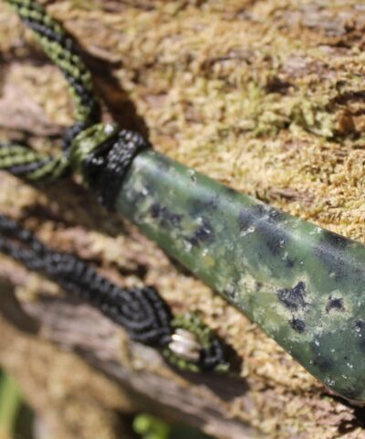 Australian Elven Chrysoprase Chalcedony Pendant,Dendritic Chrysoprase Quartz Jewelry,Australian made Macrame Cord maori tribal Necklace