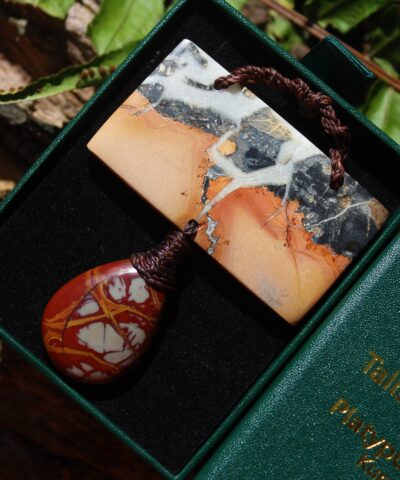 Maligano Jasper Pendant, Australian Noreena Jasper crystal Talisman Necklace, Gemstone Jewelry,Australian Made Unique Macrame Cord Necklace