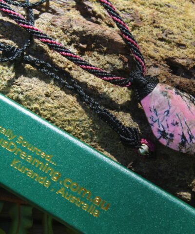 Australian Queensland Royal Rhodonite pendant,Australian Made Macrame Cord Pink Stone, Taurus, october birth stone, Healing Stone Talisman