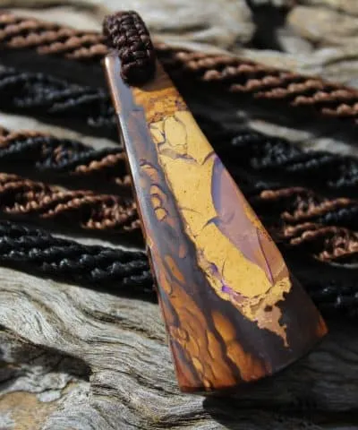 OPAL NECKLACE, Matrix Boulder Opal Pendant ,Australian made macrame cord reiki crystal healing elven pendant necklace talisman jewellery