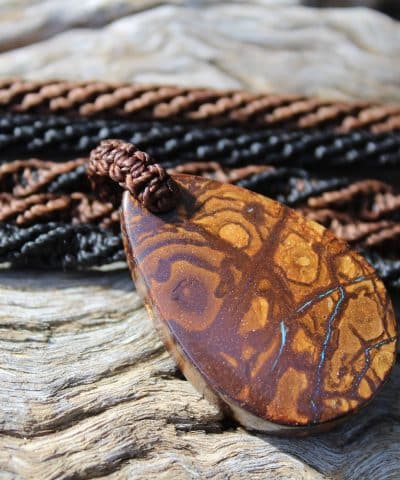 Opal Pendant, Australian Boulder Opal Tribal Macrame Necklace, Elven Elf Cosplay