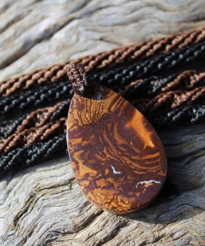 Opal Pendant, Australian Boulder Opal Tribal Macrame Necklace, Elven Elf Cosplay