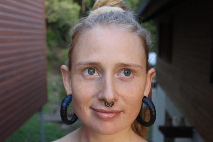 Blue Metamorphic Earrings, Upcycled Inner tube Rubber Earrings,NeoTribal Fashion Recycle Burningman Jewelry, Eco Vegan Celtic Larp viking