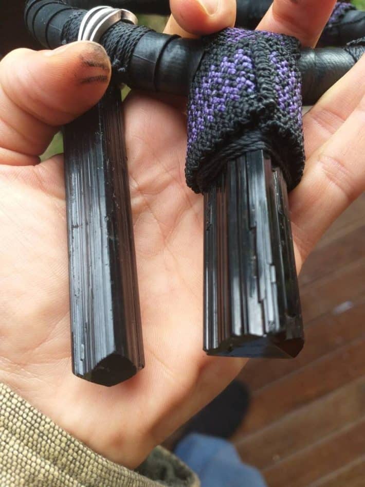 SOLD KayaXan Amulet Upcycle, ERONGO TOURMALINE Innertube Rubber Necklace,NeoTribal Fashion Recycle Burningman Jewelry,