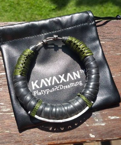 Suspension BushPunk Bangle, Cyberpunk Shibari Upcycled Rubber Bracelet,NeoTribal Fashion Recycle Burningman Jewelry,Celtic Larp viking Cuff