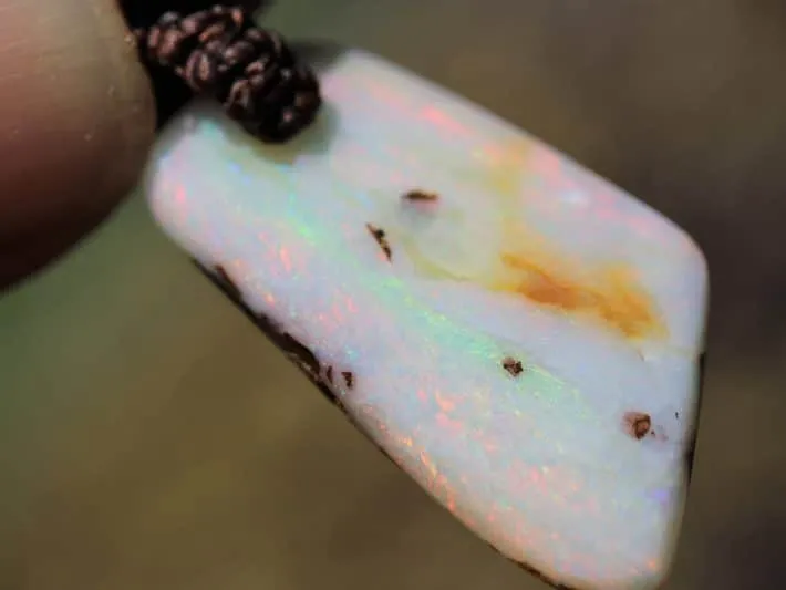 Fire Crystal Opal Necklace, Boulder Opal Pendant Necklace, Replacement opal, Dinosaur Bone