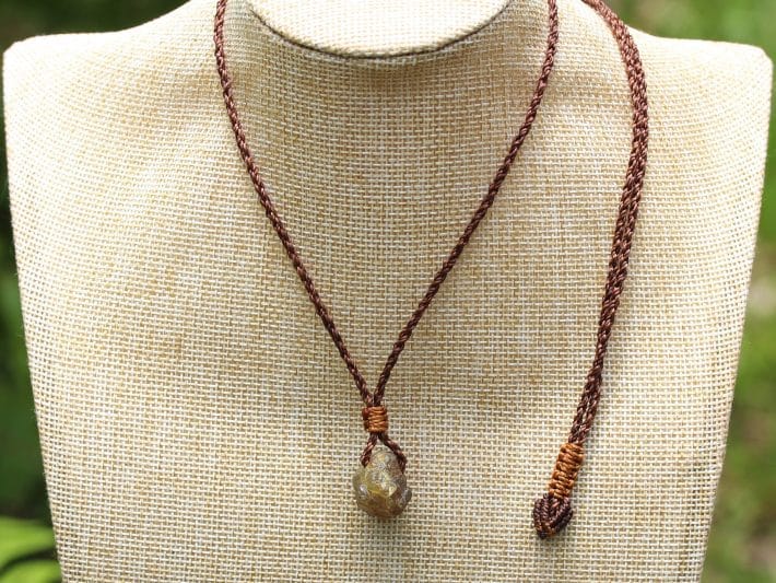 Authentic Apatite Talisman, Yellow Apatite Necklace, Apatite Pendant, Australian made handmade Macrame Cord, Crystal Healing Jewelry Gift