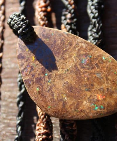 Hand Polished Matrix Opal Necklace,Boulder Opal Pendant