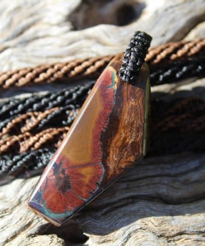 Boulder Opal Pendant. Australian Opal Necklace, Fairy elf cosplay talisman, Elven larp jewellery