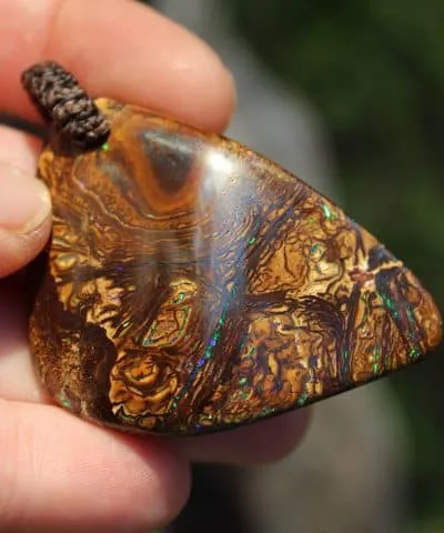 Amazing OPAL NECKLACE,Koroit Opal Pendant,elf cosplay Shibari Macrame Cord,Boulder Opal Pendant Mens Necklace,Australian Opal jewelry, elven