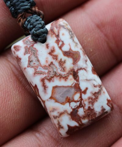 Australian Crazy Lace Agate Necklace,Shibari crystal Pendant,Elven Macrame Necklace,BURNING MAN jewelry,viking tribal talisman, larp