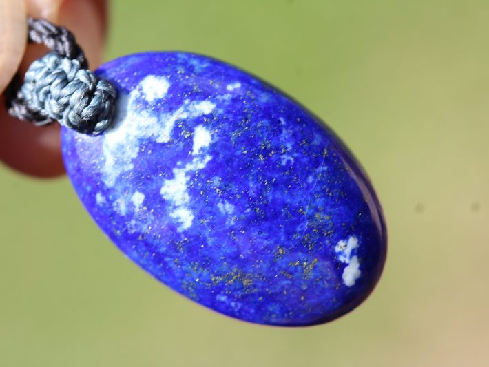 Lapis Lazuli Elven Macrame Necklace,Pyrite Pendant,Viking Celtic Necklace,Elf cosplay,Blue Stone,