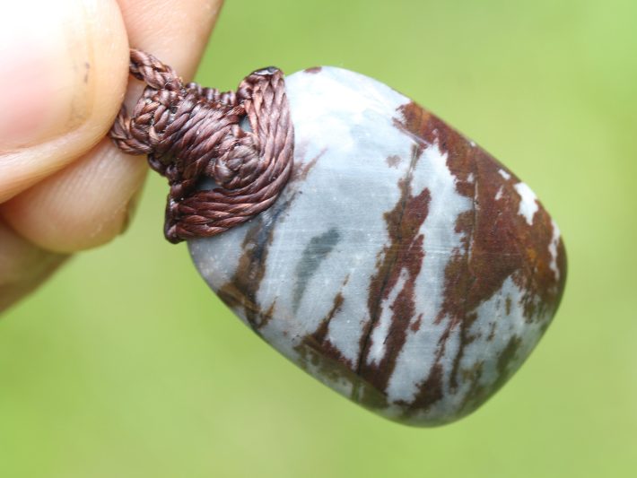 Australian outback jasper necklace,australian made thin macrame cord stone jewelry, crystal healing pendant necklace, platypus dreaming