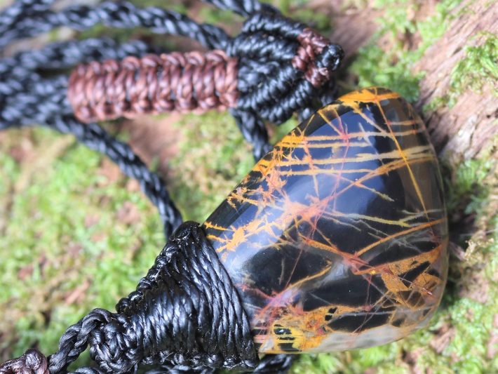 Australian Pilbara Jasper Pendant, Jasper Necklace, Australian made Macrame Cord, Aboriginal Outback Healing crystal Jewelry, may birthstone