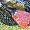 Red Moss Agate Pendant, Macrame cord, medieval necklace,beachy beach jewelry, summer jewelry, surfer necklace,Healing Stone, Celtic Viking