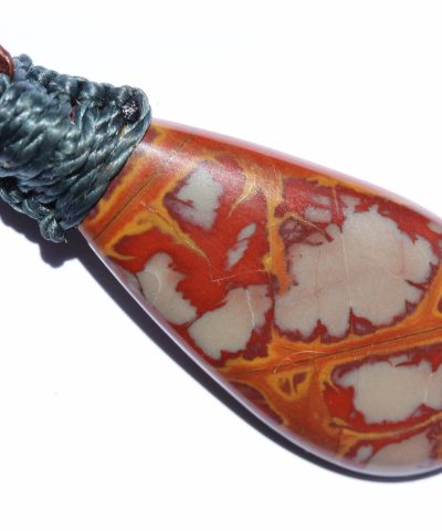 Australian noreena jasper necklace, australian made thin macrame cord, red stone tribal healing jewelry, may birthstone, tribal pendant
