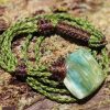 Australian Chrysoprase Pendant Necklace, Australian made thin macrame cord, Natural Green Healing stone Jewelry