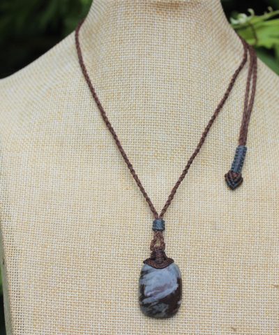 Australian outback jasper necklace,australian made thin macrame cord stone jewelry, crystal healing pendant necklace, platypus dreaming