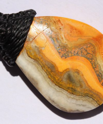 Eclipse Stone Necklace, Australian made yellow stone Macrame Thin Cord Healing Crystal Jewelry, may birthstone,