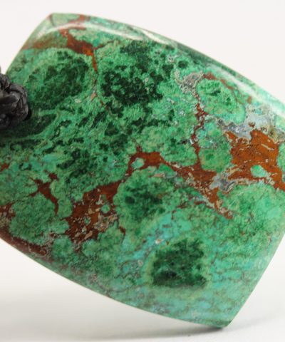 Australian Chrysocolla pendant, Chrysocolla necklace, Australian made thin Macrame cord, June birthstone,natural green stone surfer necklace