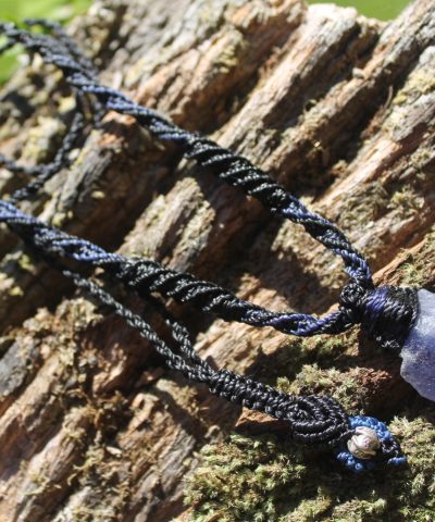 Real Tanzanite Necklace,Purple Stone Tanzanite Pendant, Raw Crystal Elven Jewelry, Australian Made Macrame Cord Healing crystal Jewellery