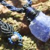 Real Tanzanite Necklace,Purple Stone Tanzanite Pendant, Raw Crystal Elven Jewelry, Australian Made Macrame Cord Healing crystal Jewellery