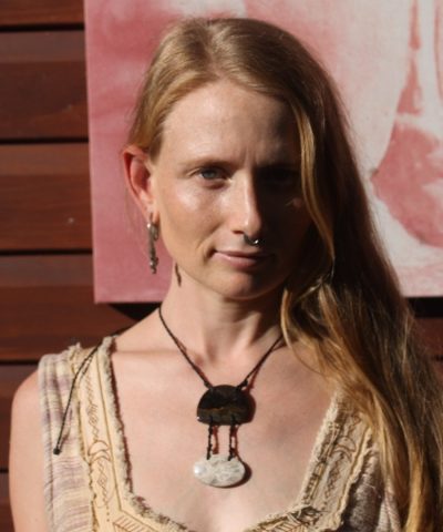 Black Opal, Coral Pendant necklace, ethically sourced unique earthy tribal talisman, Australian made macrame cord, black and white stone