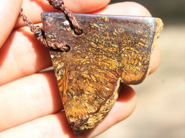 Australian boulder opal necklace ,australian tigereye pendant and Mookaite jasper, Australian made healing summer jewelry gift