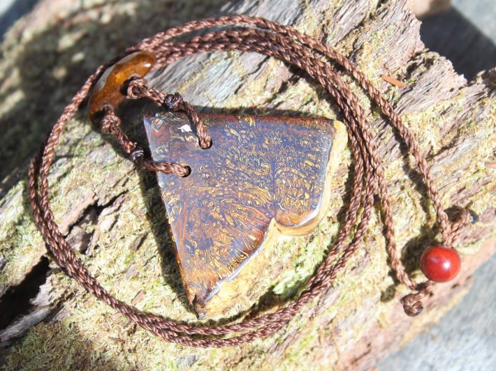 Australian boulder opal necklace ,australian tigereye pendant and Mookaite jasper, Australian made healing summer jewelry gift