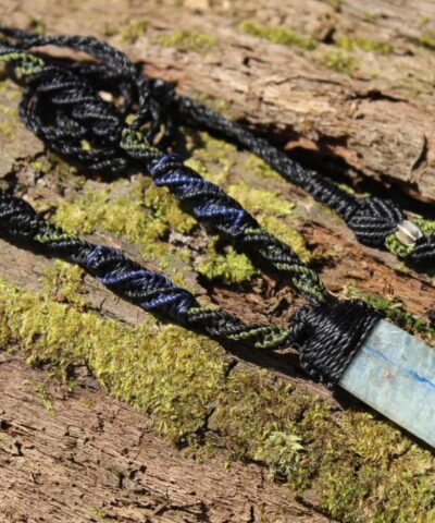 Australian Gem OCEAN INDIGO KYANITE,Australian Blue Kyanite Necklace, Platypus Dreaming Australian made Macrame Cord, Australian Seller