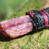 Pink Tourmaline Necklace, Australian made macrame cord, October Birth Stone, Heart Chakra pink stone raw crystal yoga jewelry