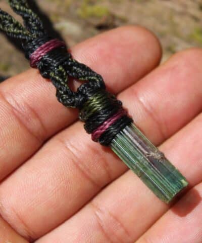 WATERMELON TOURMALINE Necklace,Tourmaline Jewelry,Pink Green Tourmaline ,Elven Gemstone Pendant,October Birthstone,Crystal Healing Jewelry