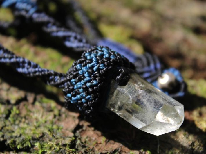Australian Raw Topaz Pendant, Platypus Dreaming Genuine Topaz necklace, Australian made Macrame cord Talisman, Elven healing crystal jewelry