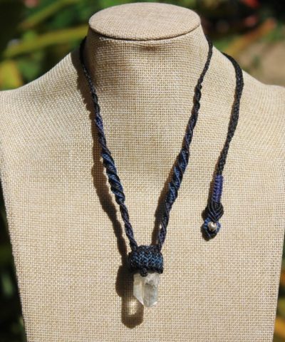 Australian Raw Topaz Pendant, Platypus Dreaming Genuine Topaz necklace, Australian made Macrame cord Talisman, Elven healing crystal jewelry