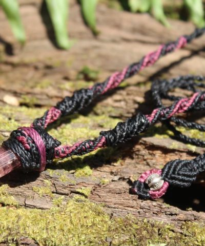 PINK TOURMALINE Pendant, Australian made Macrame cord, October Birth Stone, Healing crystal, Heart Chakra pink stone raw crystal jewelry