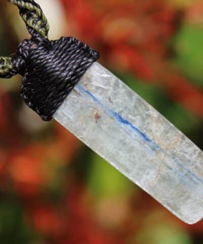 Australian Gem OCEAN INDIGO KYANITE,Australian Blue Kyanite Necklace, Platypus Dreaming Australian made Macrame Cord, Australian Seller